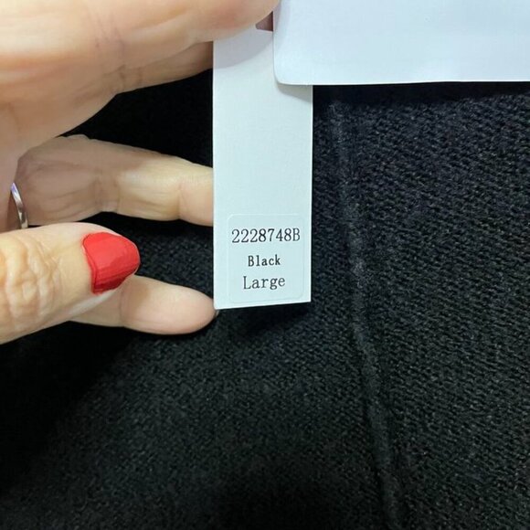 Stitchdrop Stowe Ribbed Trim Sweater Dress | Size L | Black - Picture 5 of 8